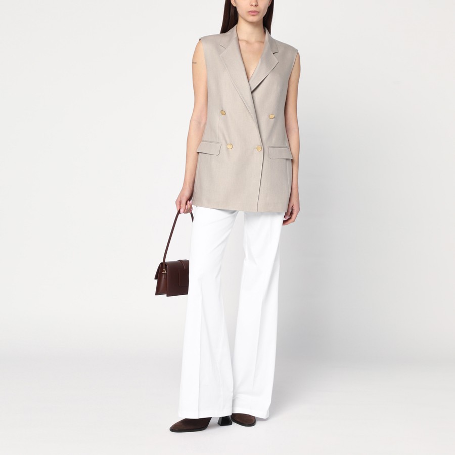 ジャケット Tagliatore Beige double-breasted linen vest Tagliatore Beige double-breasted linen vest | TheDoubleF