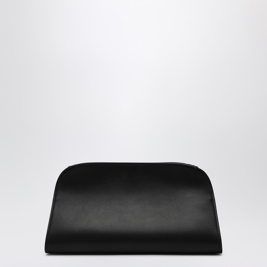 The Row Black leather Peggy Clutch | TheDoubleF