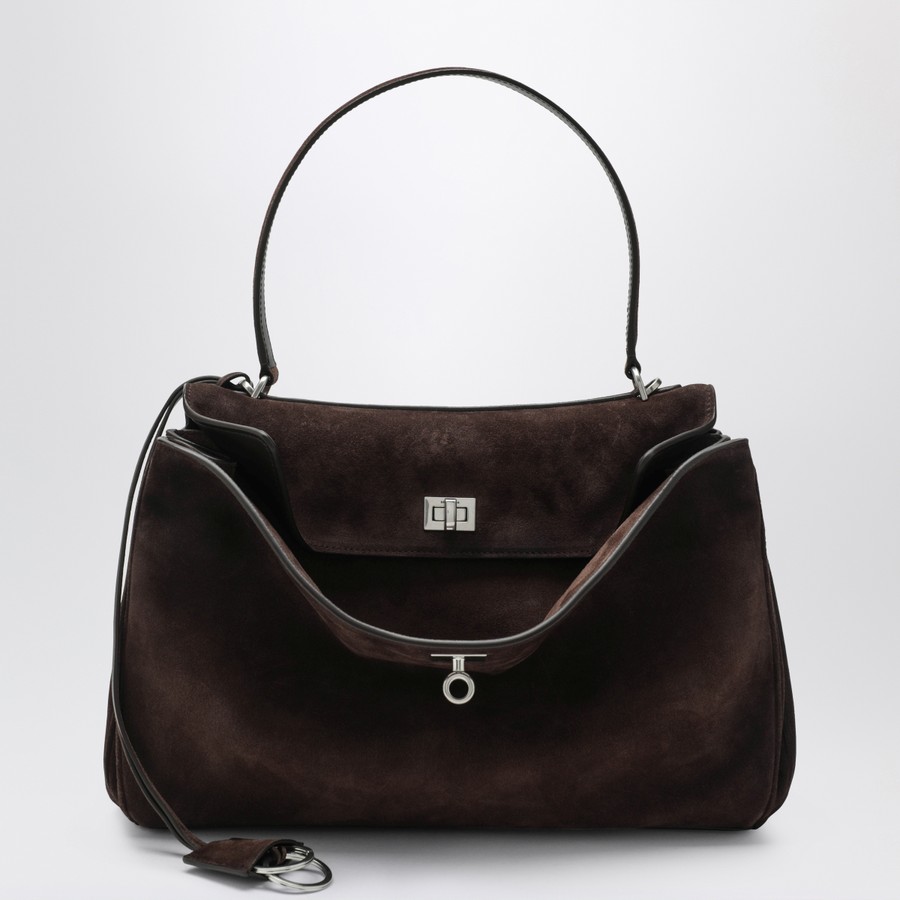 Mittlere braune Rodeo-Tasche aus Wildleder