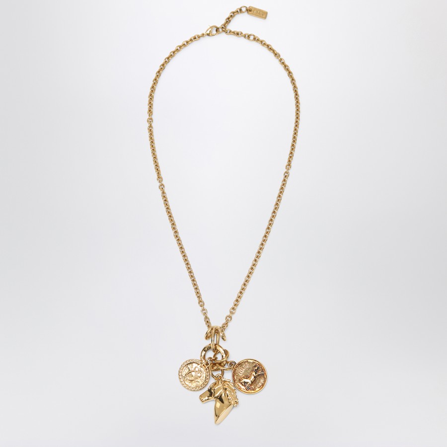 Chloé Charm necklace in Vintage Gold brass | TheDoubleF