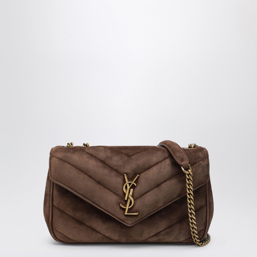 Saint Laurent Petit sac LouLou en daim matelassé marron TheDoubleF