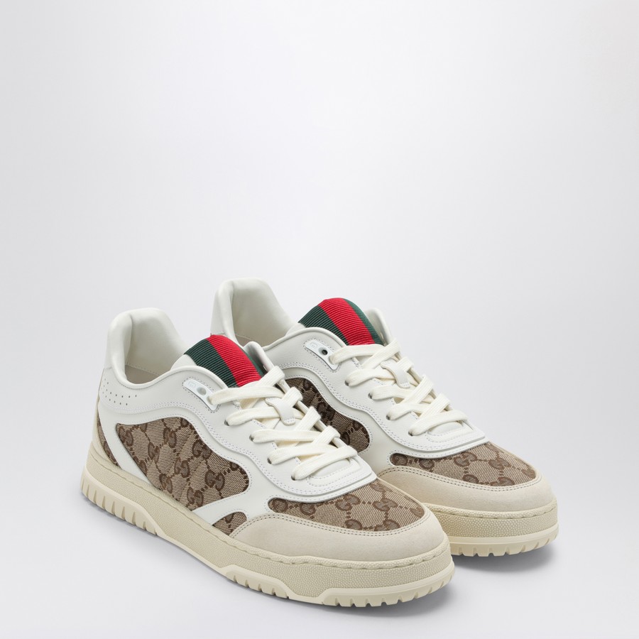 スニーカー GUCCI IVORY FABRIC AND SUEDE SNEAKERS Gucci // Cream Leather & Canvas GG Sneaker – VSP Consignment