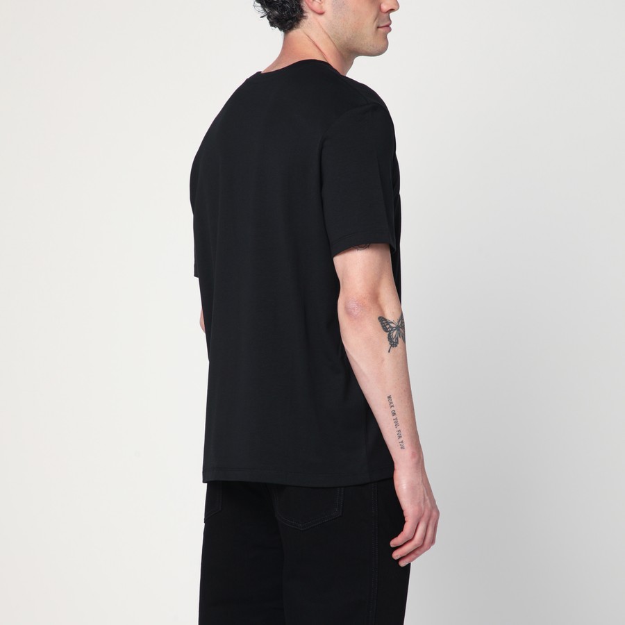 Tシャツ・カットソー Balmain Black Cotton Crewneck T-Shirt With Logo Balmain Black Cotton Logo Printed Crew Neck Short Sleeve T