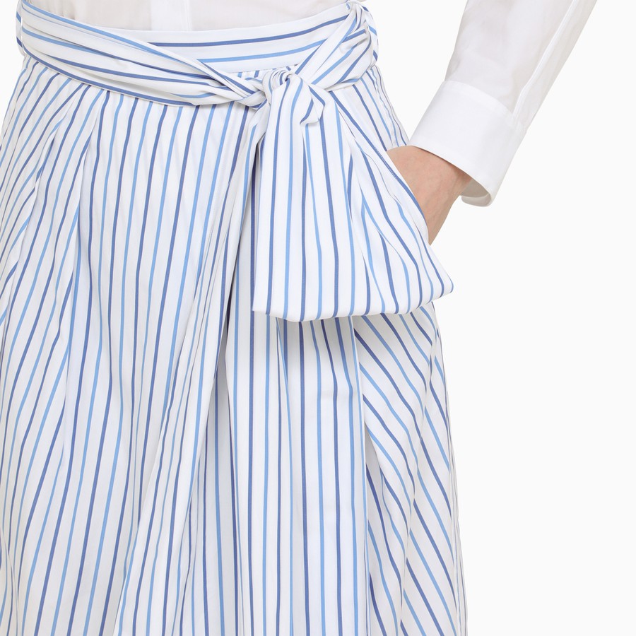 スカート Dries Van Noten White striped blue cotton midi skirt Dries Van Noten White striped blue cotton midi skirt