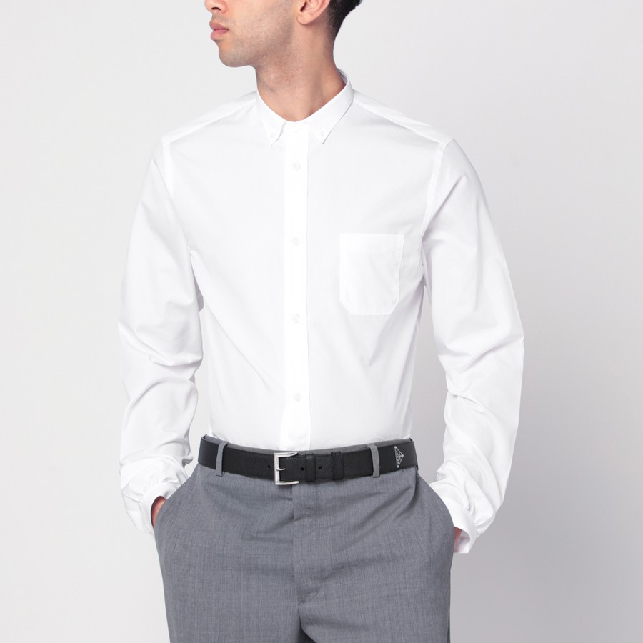 Tシャツ・カットソー PRADA Men T Shirts UCN624OOO10IV White Nylon Jersey T Shirt White &vert; UJN742_10VP_F0N40_S_202