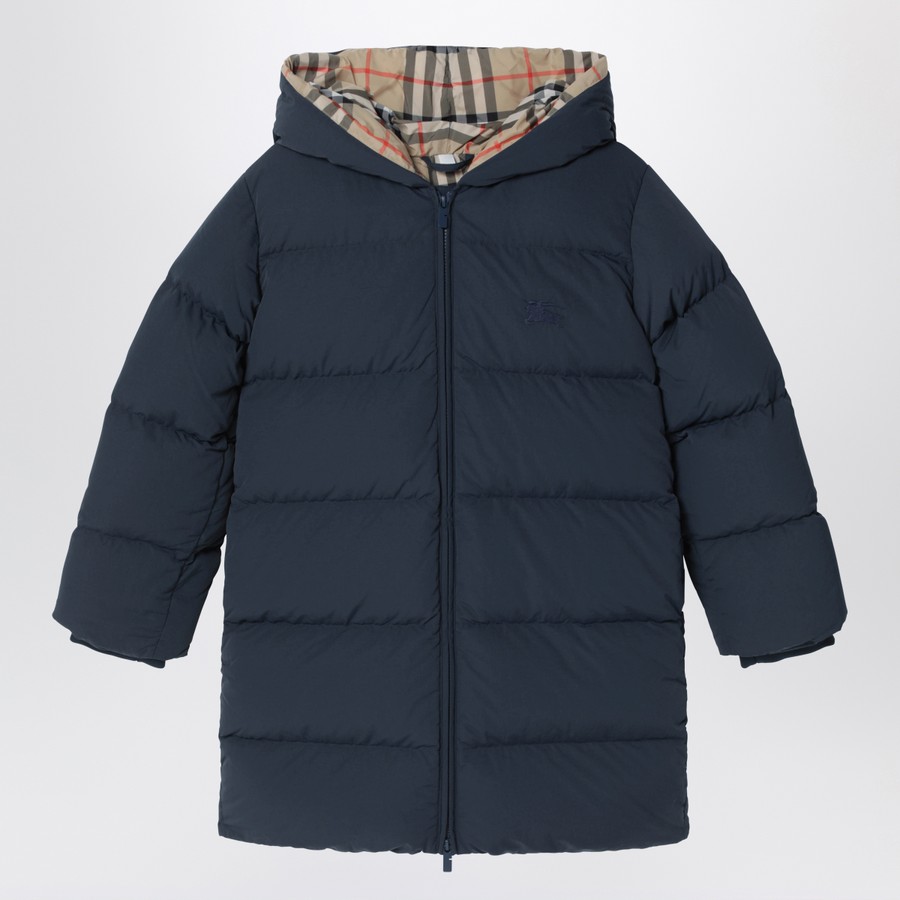 Burberry Blaue Daunenjacke mit Kapuze TheDoubleF