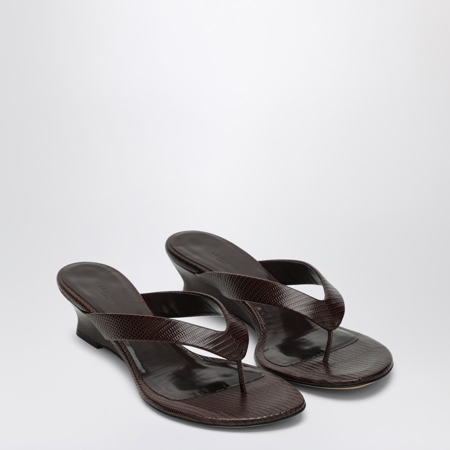 シューズ・サンダルその他 Le Monde Beryl Brown leather flip-flops Le Monde Béryl Brown wedge flip-flop sandals | TheDoubleF
