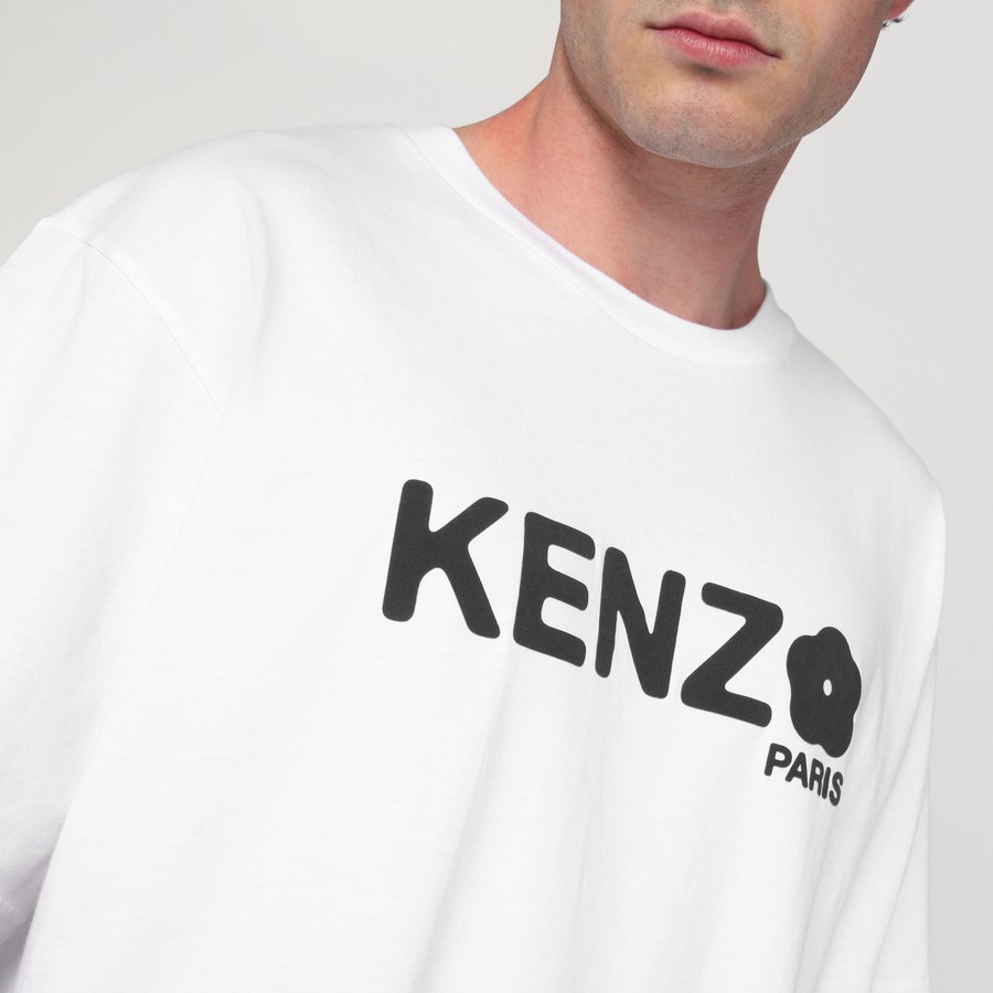 KENZO White cotton T-shirt with logo | TheDoubleF