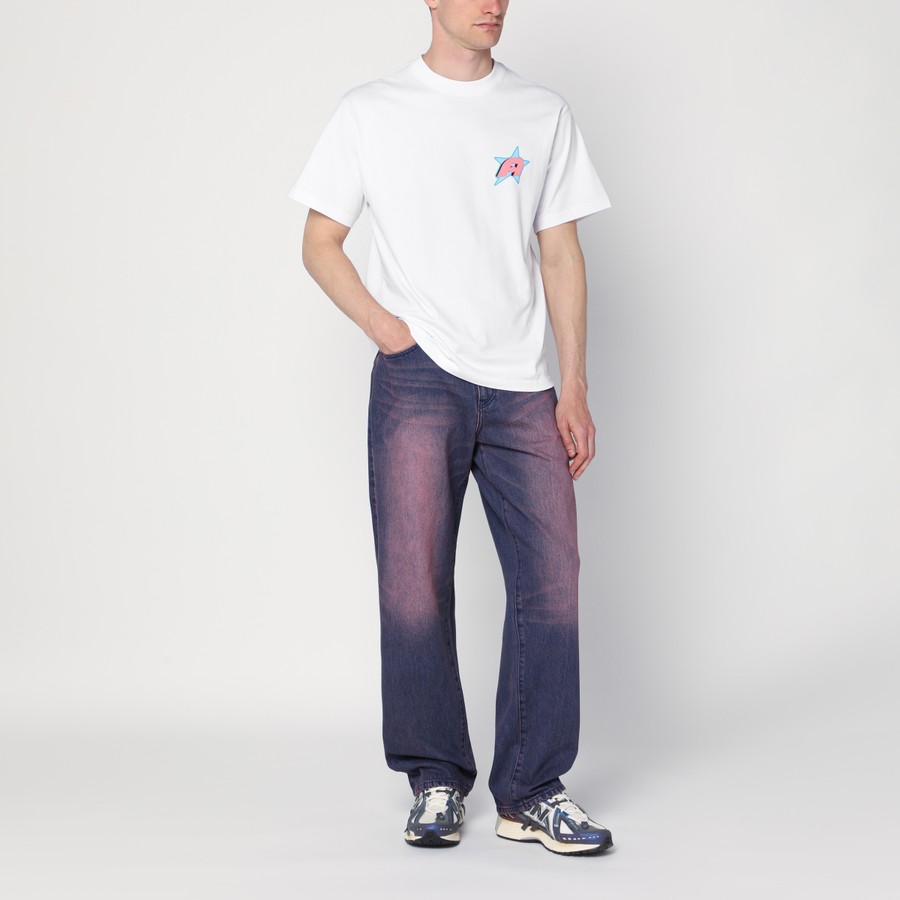 Tシャツ・カットソー AWAKE NY Men T Shirts AWK SP25 TS010CO White Awake NY White T-shirt with Star A logo | TheDoubleF
