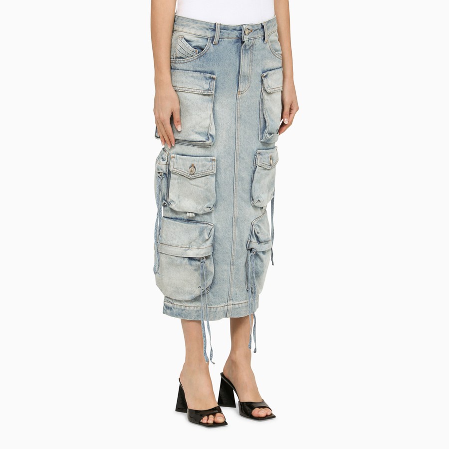 The Attico Blue denim cargo midi skirt | TheDoubleF