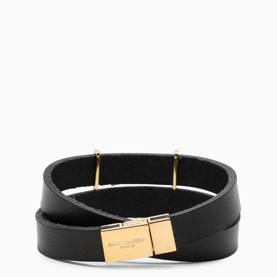 Black/gold double-wrap Opyum bracelet