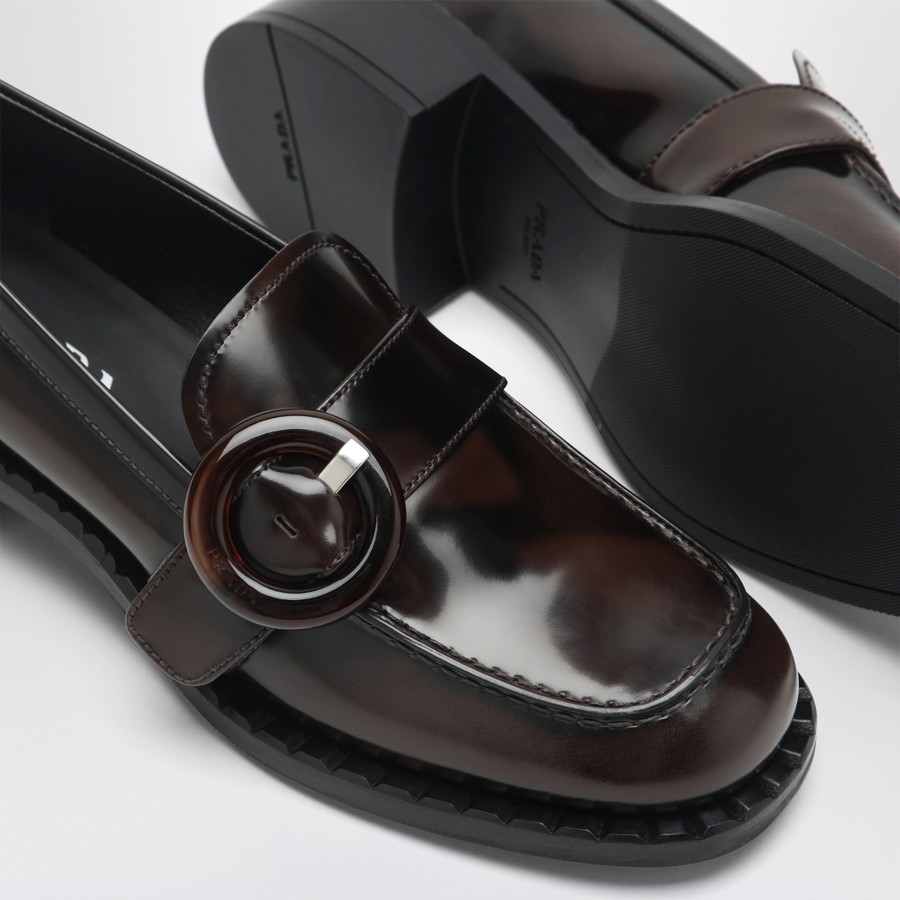 パンプス PRADA BRUSHED LEATHER MOCCASINS IN BURNT COLOR Prada Brushed leather moccasins in Burnt color | TheDoubleF