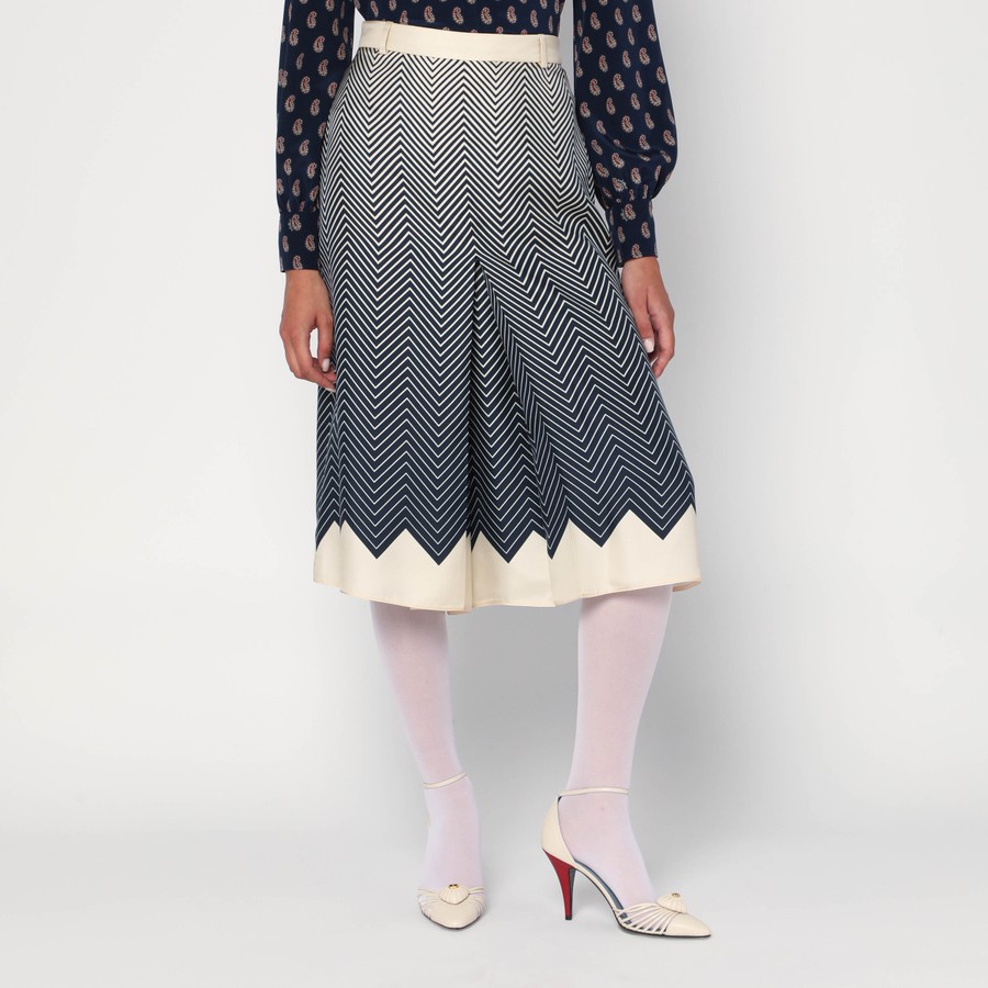 スカート Valentino Blue/ivory silk skirt Valentino Blue/ivory silk skirt | TheDoubleF