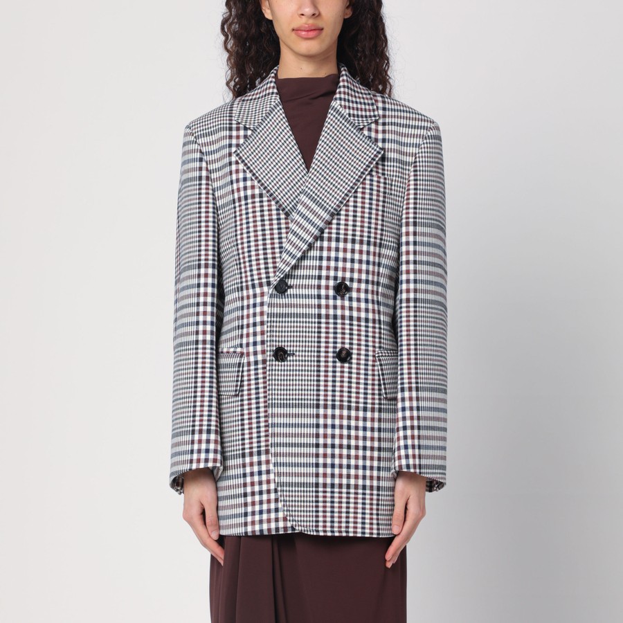 ジャケット BOTTEGA VENETA Women Jackets 812007V4Y60 2408 BLUE Bottega Veneta Double-breasted checkered jacket in