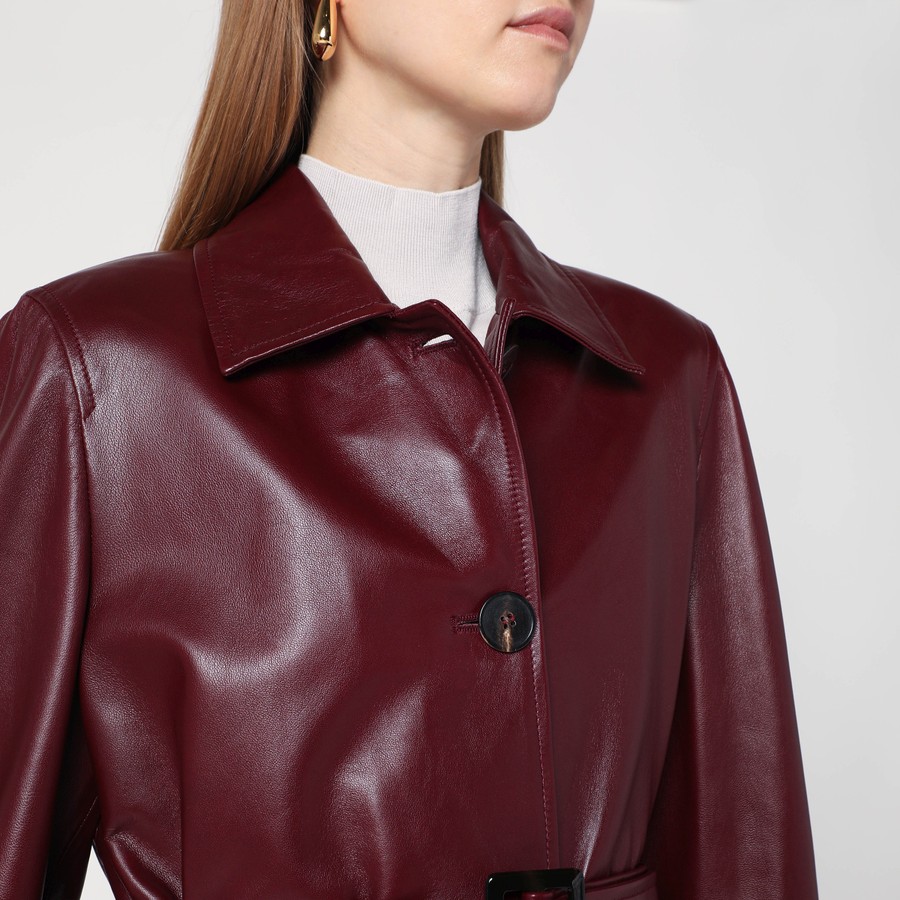 レザージャケット・コート Max Mara Studio TOLMIN - Nappa leather jacket with belt MaxMara Studio | Jackets & Coats | Maxmara Studio Women