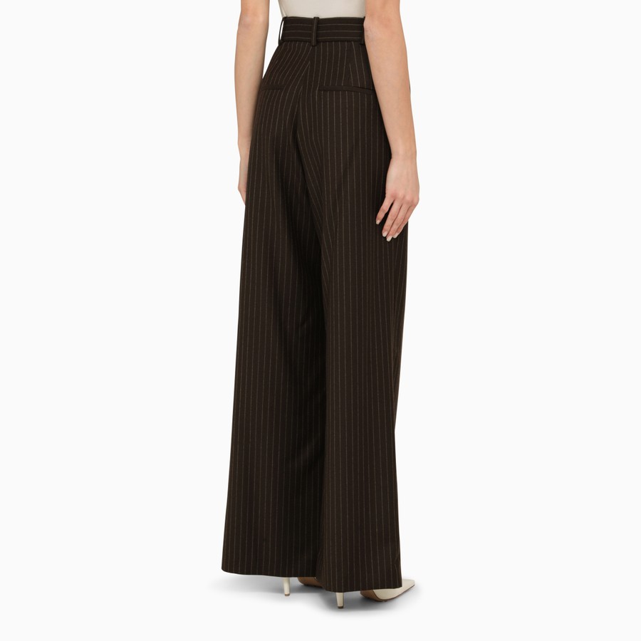 ボトムスその他 THE MANNEI Brown wool pinstripe trousers THE MANNEI Brown wool pinstripe trousers | TheDoubleF
