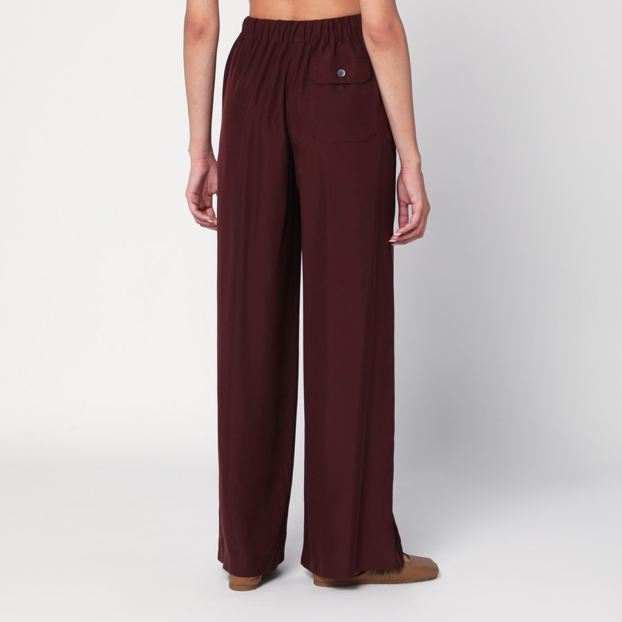 パンツ LOEWE BORDEAUX PALAZZO TROUSERS IN SILK Loewe Bordeaux palazzo trousers in silk | TheDoubleF