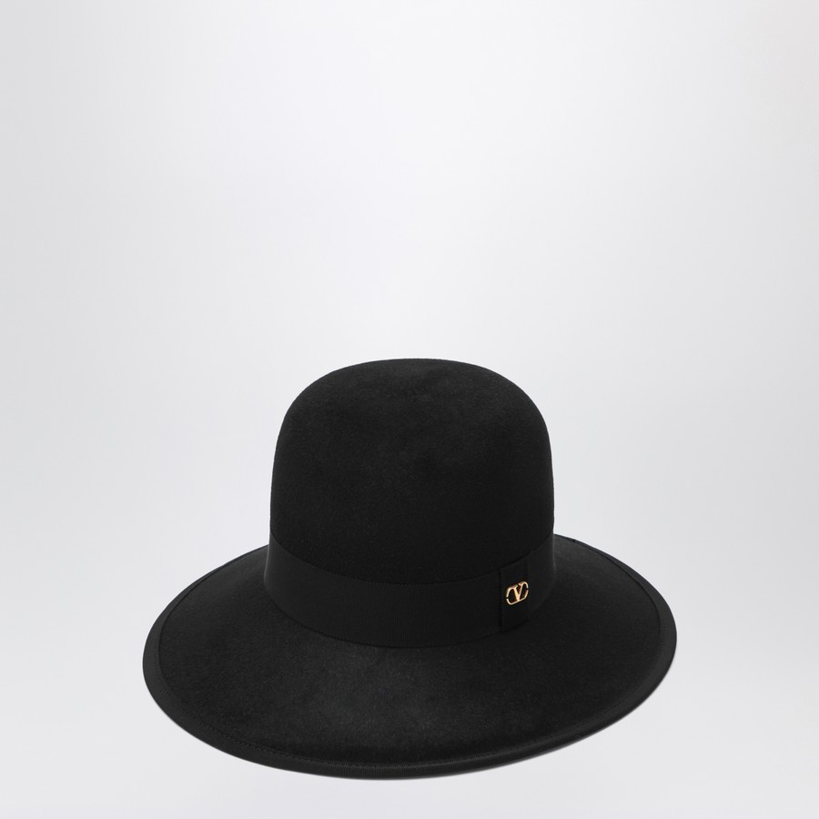 Valentino Volgo Signature cap in black Lapin fabric | TheDoubleF