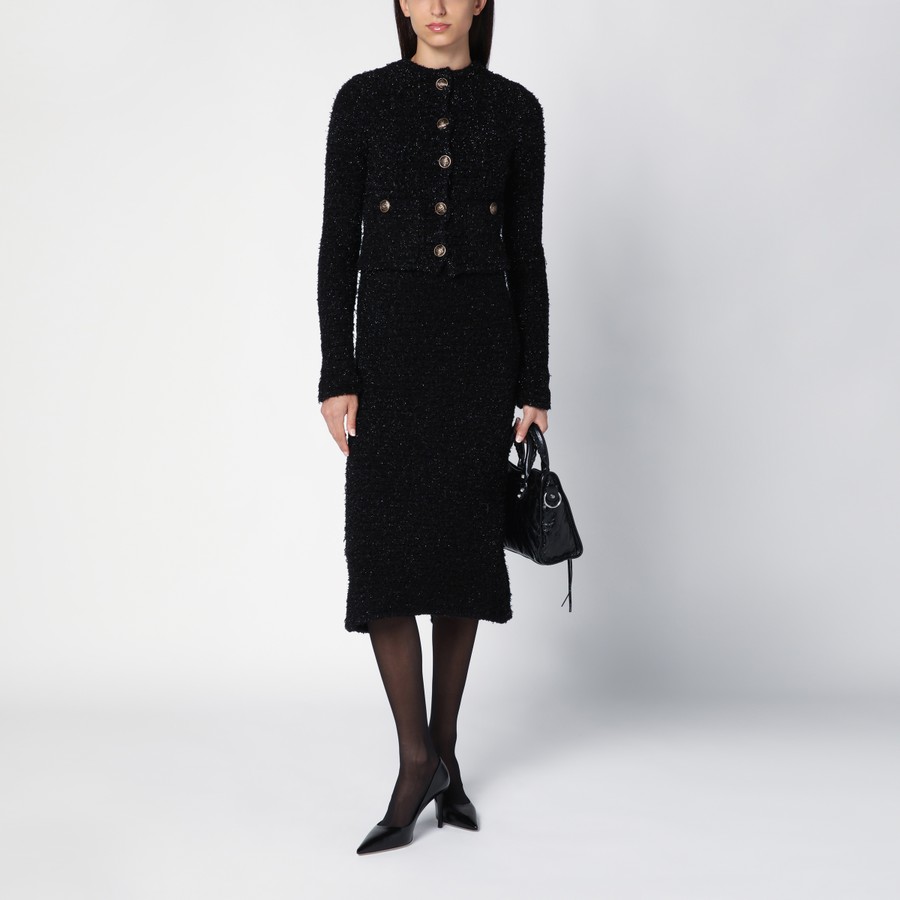 Balenciaga Black tweed midi skirt | TheDoubleF