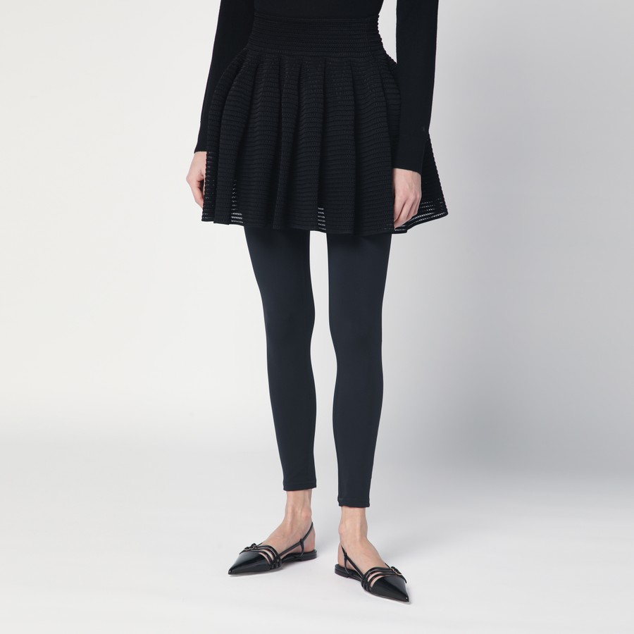 【ALAIA直営店】MINI JUPE EN MAILLE CRINOLINE Alaïa Mini jupe noire en maille crinoline | TheDoubleF