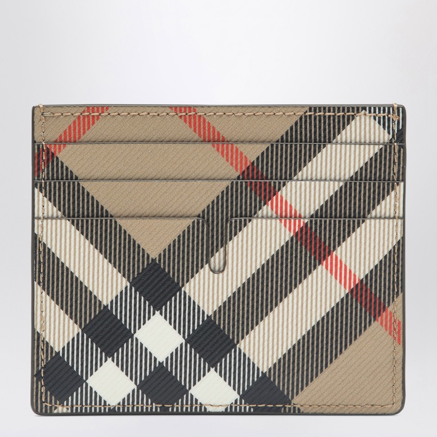 財布・小物その他 BURBERRY Printed E-Canvas Card Holder Burberry Sandon Tan Canvas Check Printed Leather Slim Card