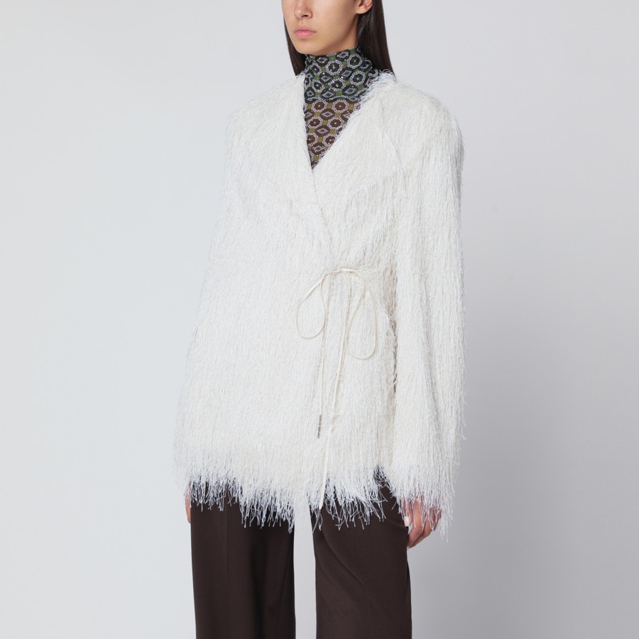 Dries Van Noten White fringed jacket | TheDoubleF