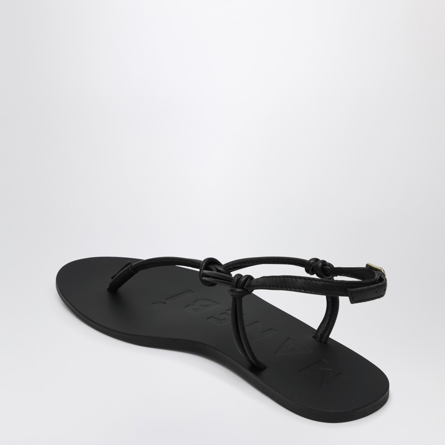 サンダル・ミュール MANEBI Women Sandals Q4 5Y0LE BK BLACK Manebí Black leather flip-flops | TheDoubleF