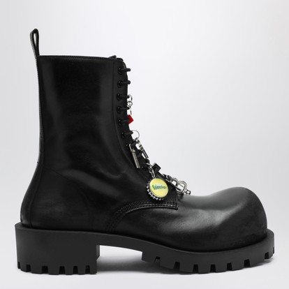ブーツ PRADA 2TG242_B4L BRUSHED LEATHER COMBAT BOOTS Black Brushed leather combat boots | PRADA