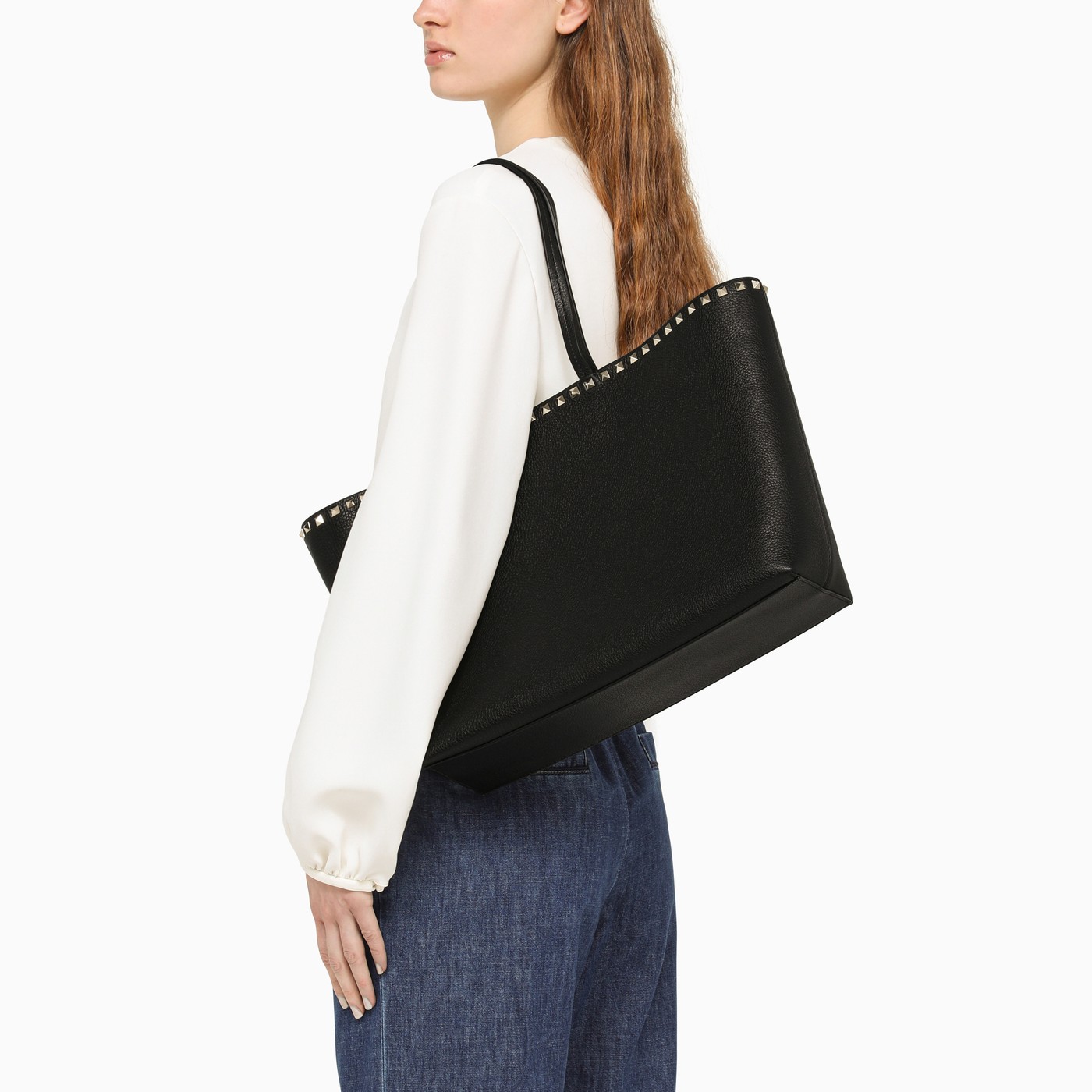 Valentino Garavani Black studded tote bag TheDoubleF