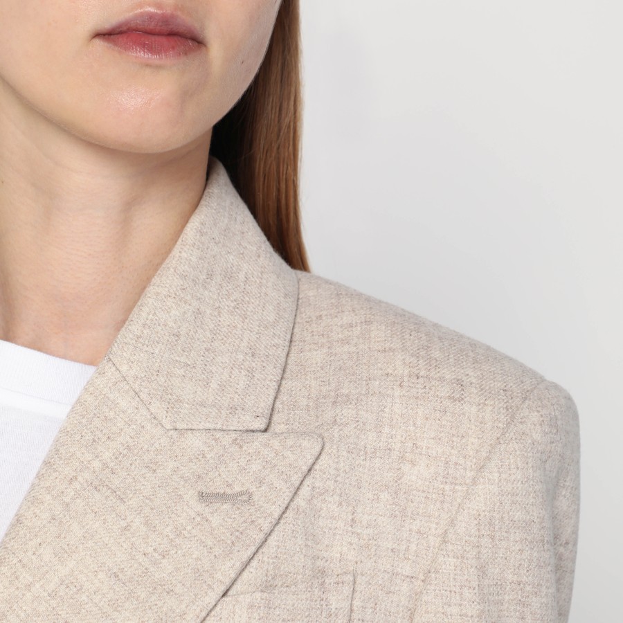 ジャケット Brunello Cucinelli Beige double-breasted jacket in wool and Brunello Cucinelli Beige double-breasted jacket in wool and