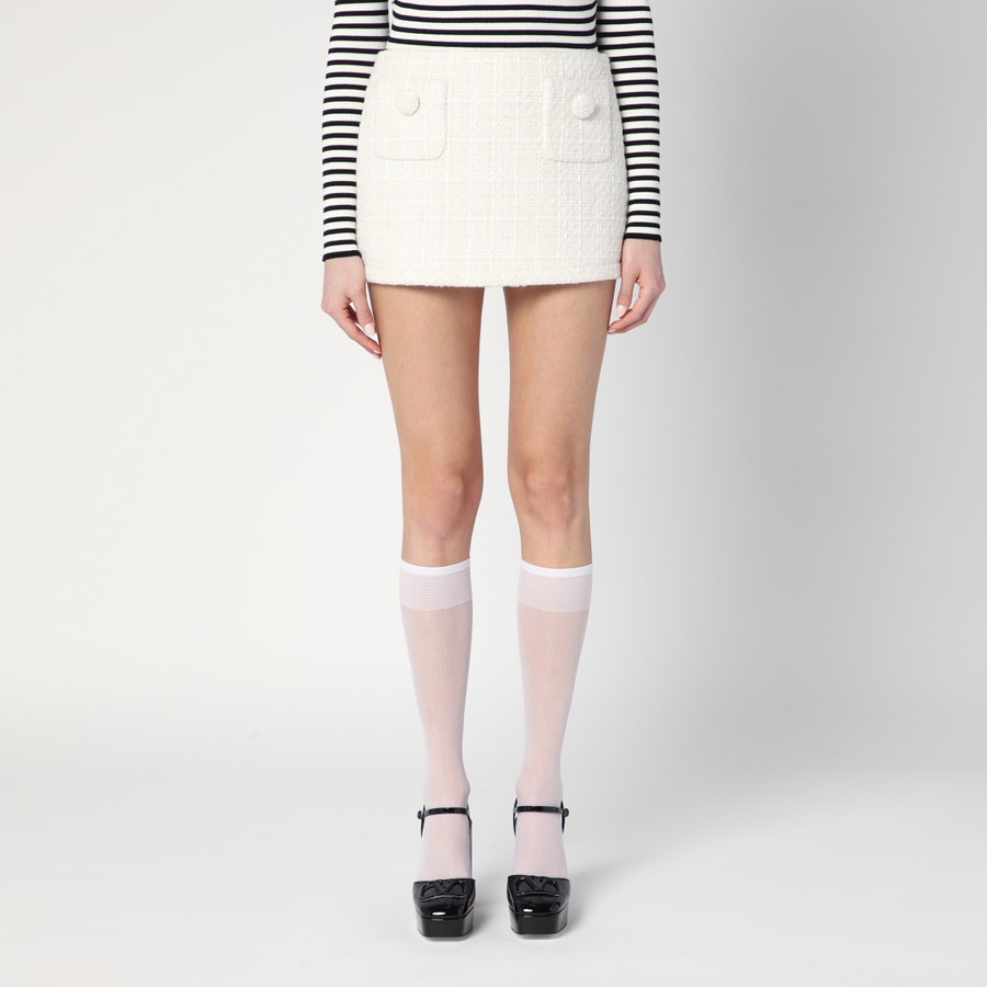 【関税&送料込】Marc Jacobs Ivory Textured Tweed Mini Skirt Marc Jacobs Ivory textured tweed mini skirt | TheDoubleF