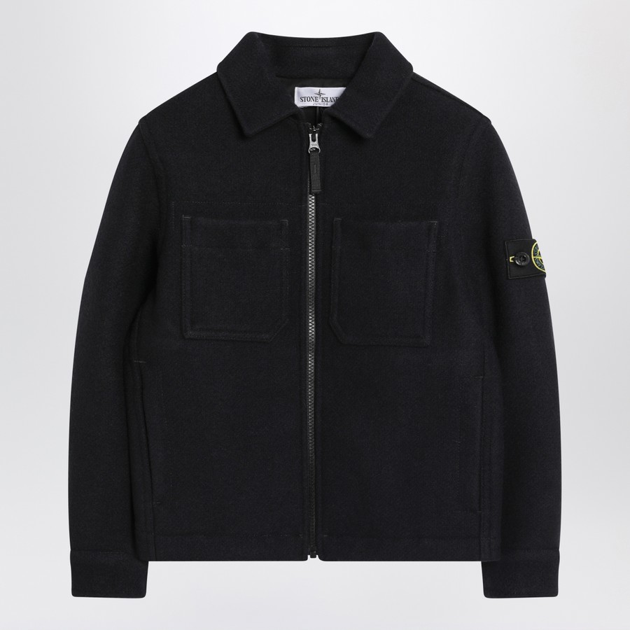 Stone Island Veste bleu marine en laine mélangée TheDoubleF - Main Image