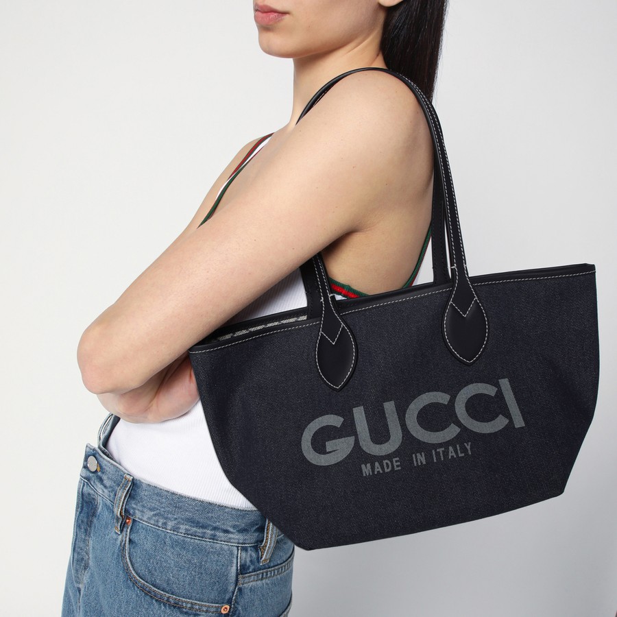 トートバッグ Gucci 'Gucci Totissima' small reversible shopping bag Gucci Totissima small reversible tote bag in light blue