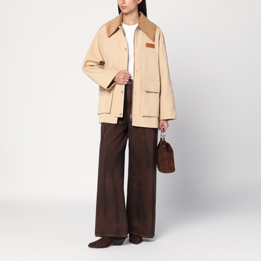 ジャケット GANNI BEIGE TWILL JACKET GANNI Beige twill jacket | TheDoubleF