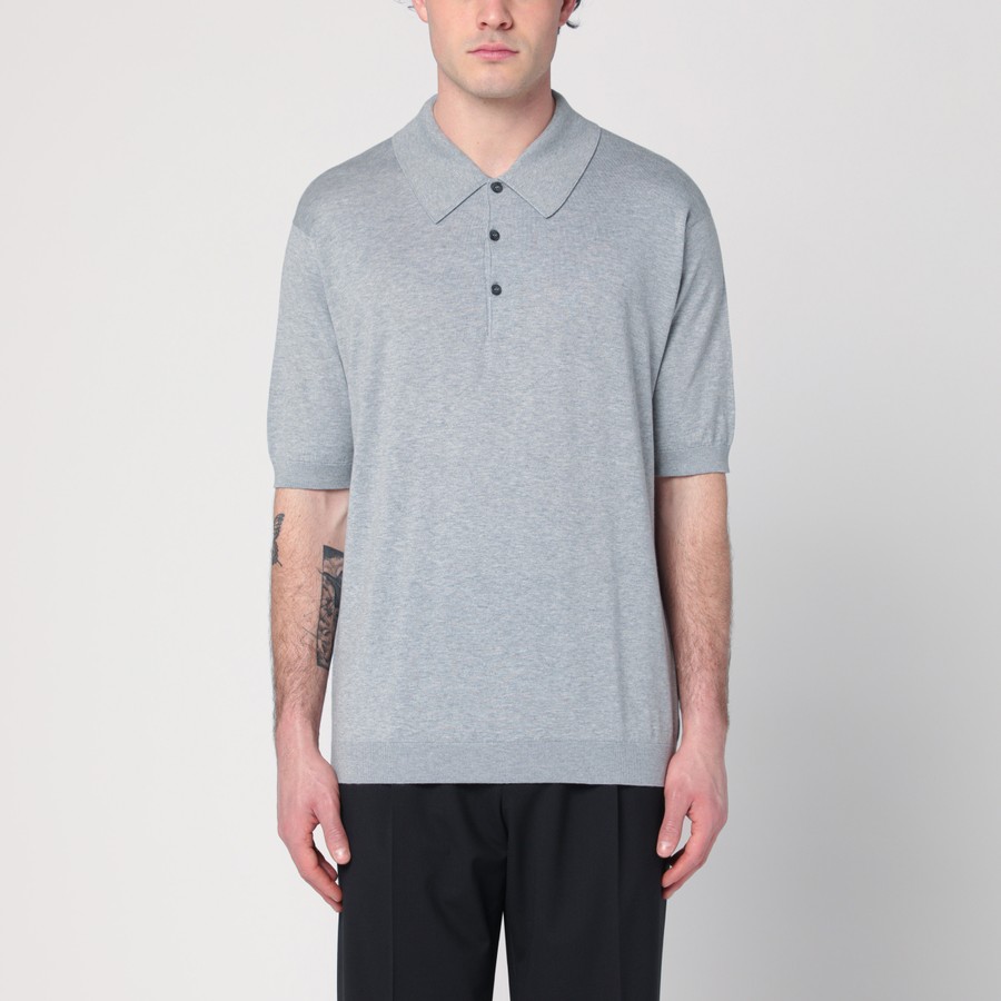 JOHN SMEDLEY Gray Isis polo in cotton | TheDoubleF