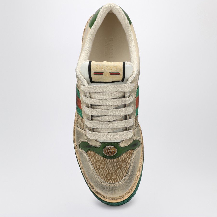GUCCI Beige Screener sneakers in Original GG fabric | TheDoubleF