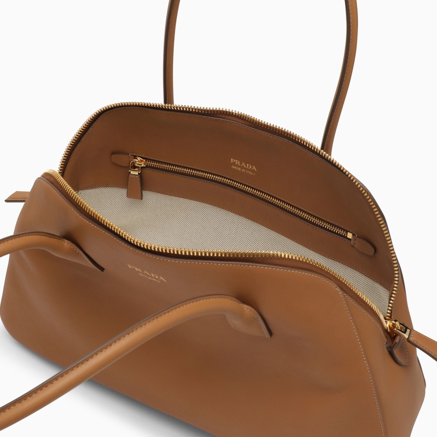 Prada Large caramel-coloured leather shopping bag | TheDoubleF