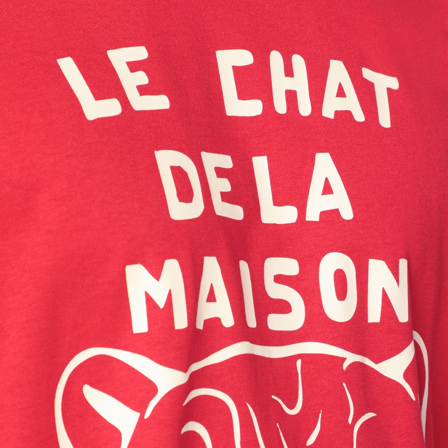 正規店買付【VALENTINO】Le Chat de la Maison レッド Tシャツ Le Chat de la Maison cotton T-shirt VALENTINO - Nugnes1920