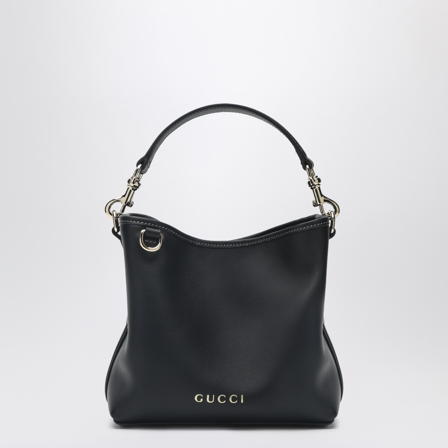 【関税&送料込】Gucci Black Leather Gg Emblem Bucket Bag GG Emblem small bucket bag in black leather | GUCCI® US