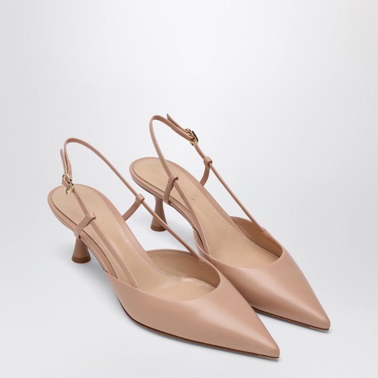 サンダル・ミュール Gianvito Rossi Peach Ascent 55 Slingback GIANVITO ROSSI Ascent 55 leather slingback pumps | NET-A-PORTER