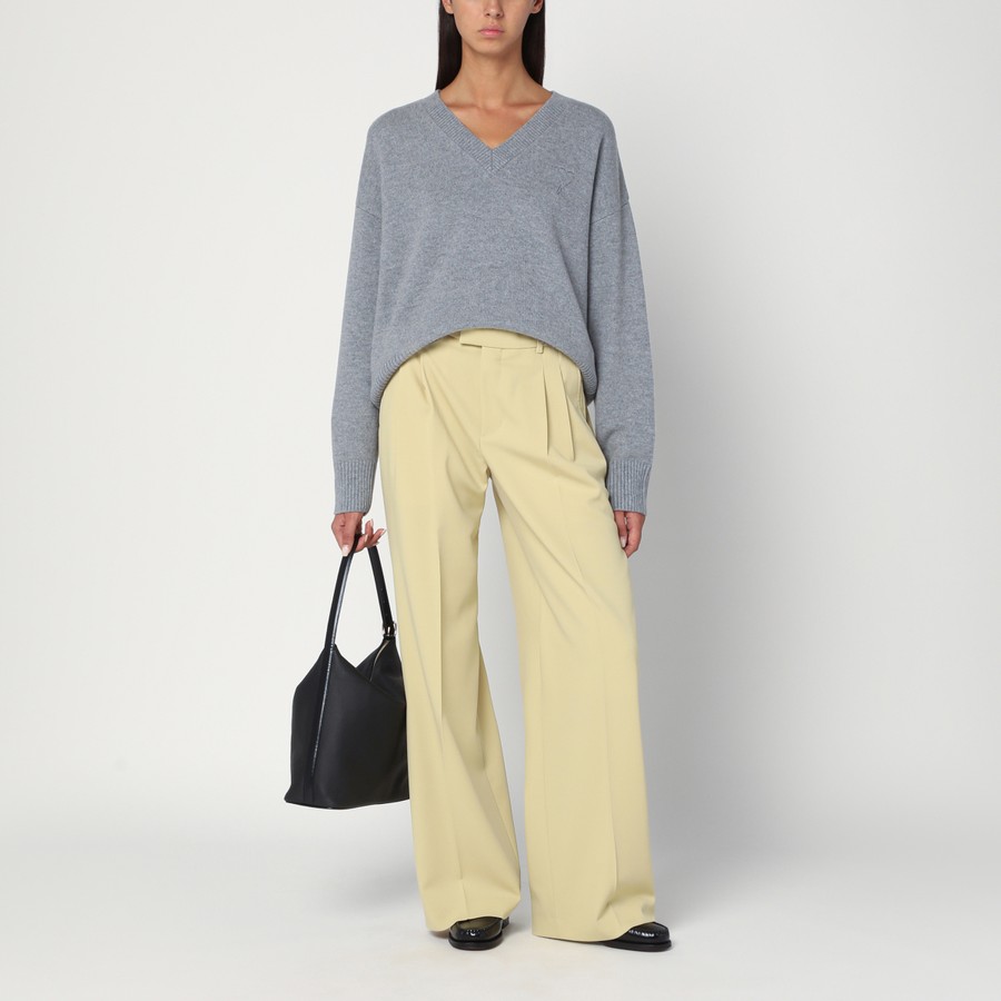パンツ AMI PARIS WIDE LIME-COLOURED WOOL TROUSERS Ami Paris Wide lime-coloured wool trousers | TheDoubleF