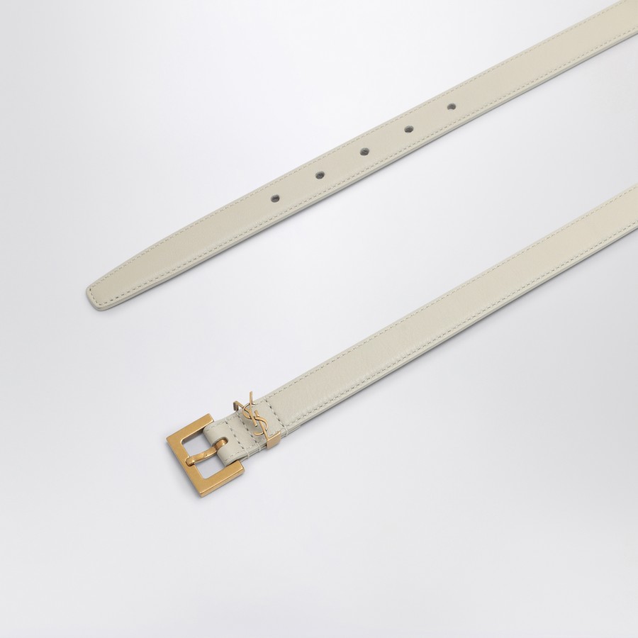Saint Laurent Monogram cream belt | TheDoubleF