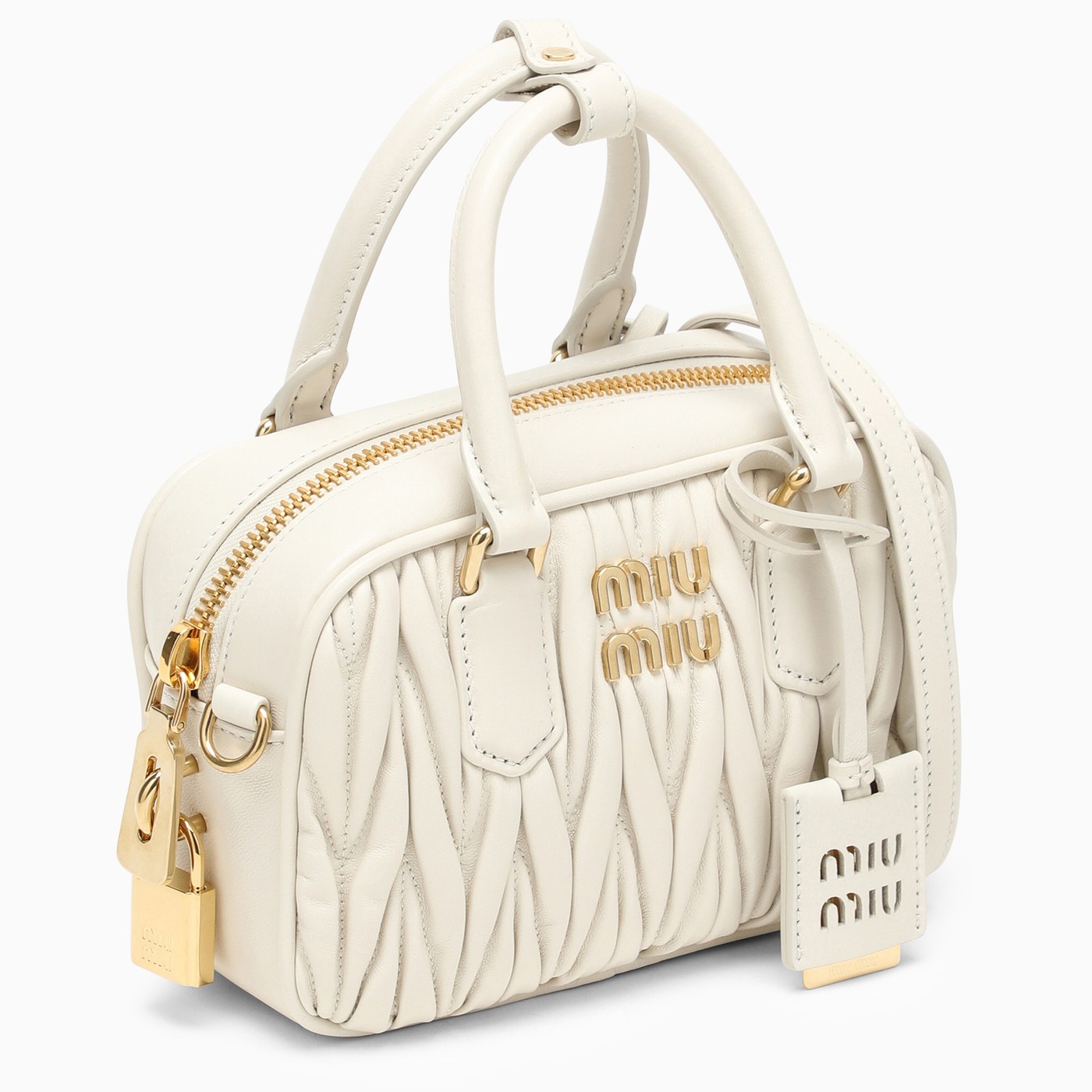 Miu Miu White quilted nappa leather satchel TheDoubleF