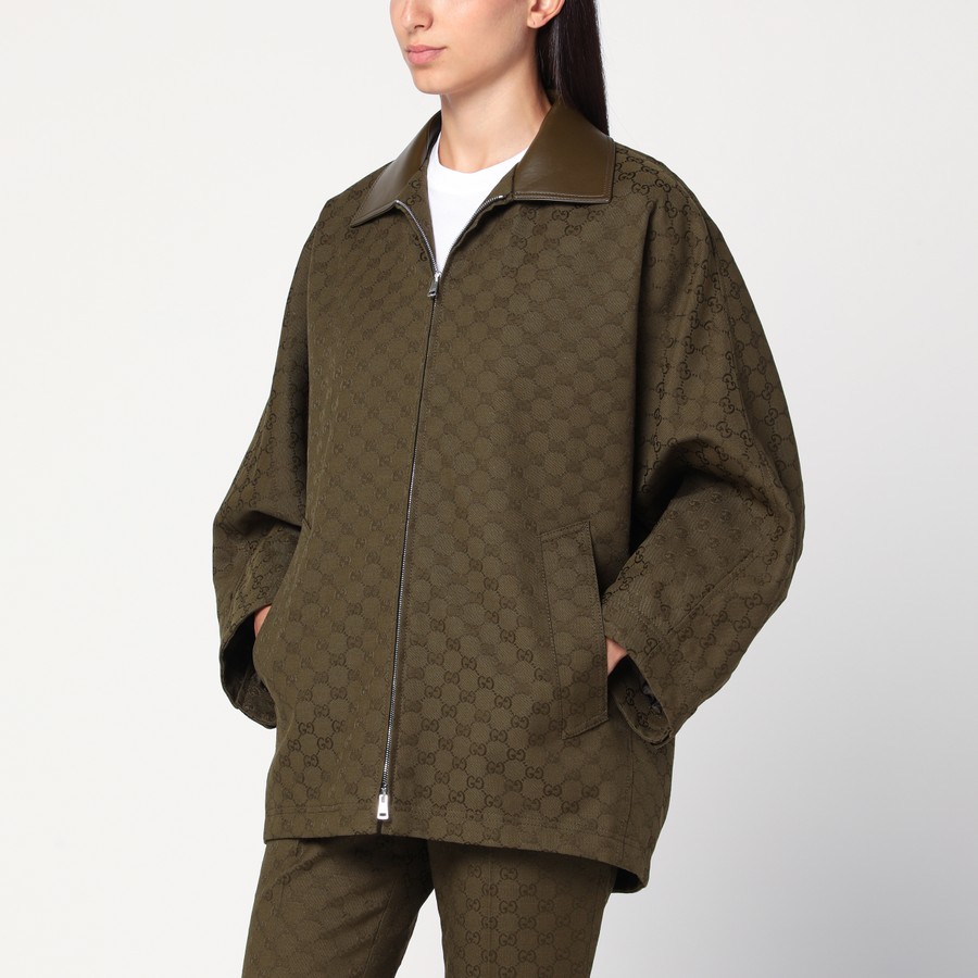 GUCCI Veste en tissu GG vert militaire TheDoubleF