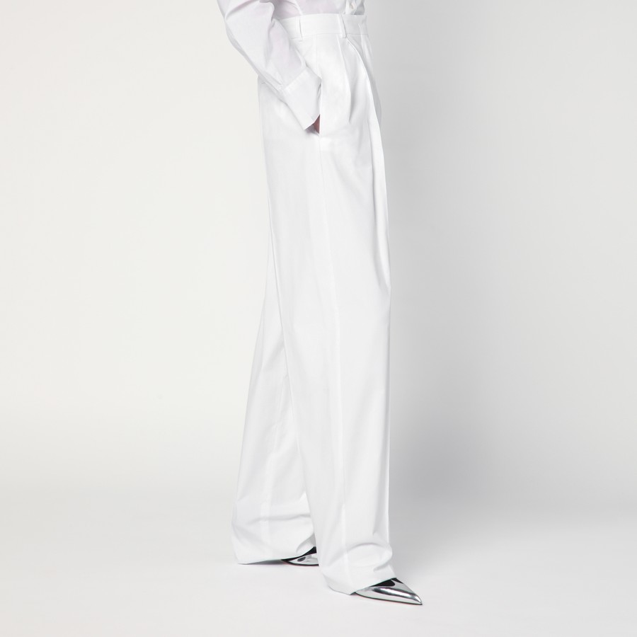 Sportmax Wide white cotton trousers | TheDoubleF