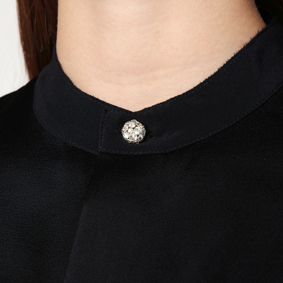 Tシャツ・カットソー Victoria Beckham FW25 SILK SHIRT (1325WSH006457A BLACK) Victoria Beckham Black silk shirt | TheDoubleF
