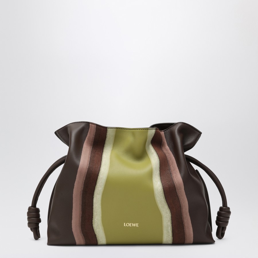 クラッチバッグ LOEWE FLAMENCO MEDIUM CLUTCH IN CHOCOLATE/LIGHT MOSS Loewe Flamenco medium clutch in Chocolate/Light Moss