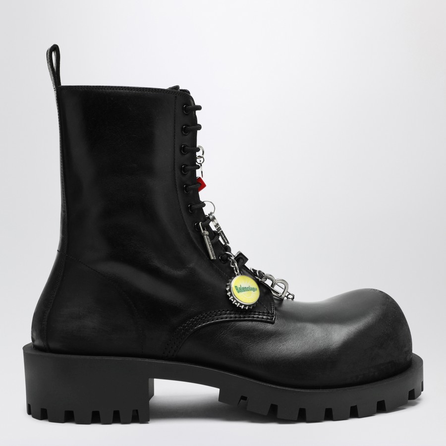 ブーツその他 Balenciaga Ankle boots Balenciaga Leather Ankle Boots Black Booties 37.5 BB logo
