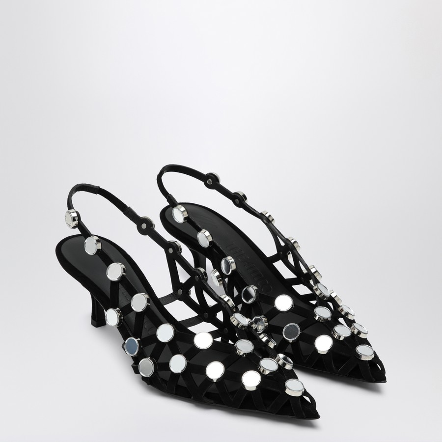 The Attico Black Grid Slingback | TheDoubleF
