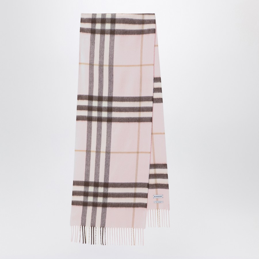 Burberry Sciarpa in cashmere con motivo Check rosa TheDoubleF